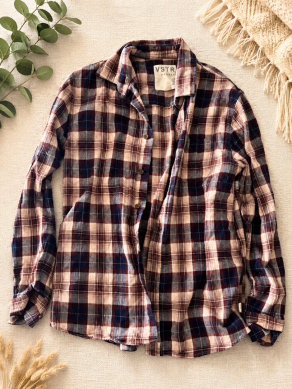 🤎 VSTR Premium Plaid Flannel Button-Up – Juniors Small 🤎